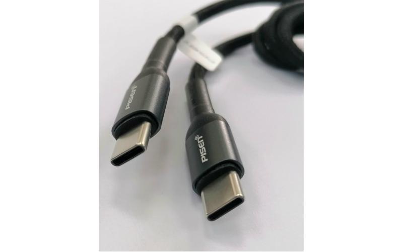 Pisen – Type-c to type-c cable { braided wire // Supports fast charging of 100W laptops // 1M cable length } [ LS-TC04-1000 ]